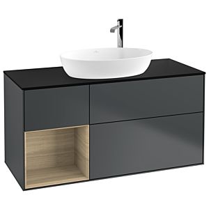 Villeroy and Boch Finion Villeroy and Boch Finion G942PCHG 120cm, cover plate black matt, Emotion, shelves Oak Veneer , Midnight Blue Matt Lacquer