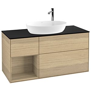 Villeroy and Boch Finion Villeroy and Boch Finion G942PCPC 120cm, cover plate black matt, Emotion, shelves Oak Veneer , Oak Veneer
