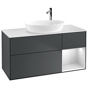 Villeroy und Boch Finion Waschtischunterschrank G951MTHG 120cm, Abdeckplatte white matt, Emotion, Regale White matt lacquer, Midnight Blue Matt Lacquer
