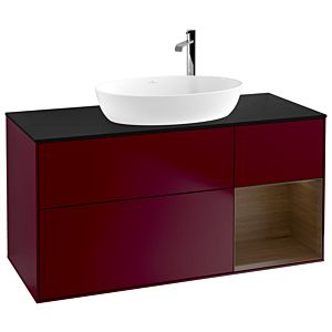 Villeroy et Boch Finion Villeroy et Boch G952GNHB 120cm, plaque de finition noir mat, Emotion, étagères Walnut Veneer , Peony Matt