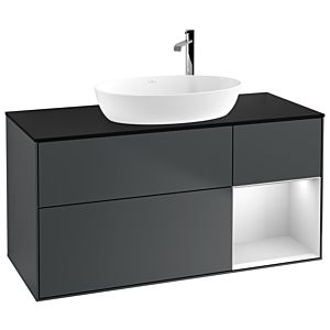 Villeroy and Boch Finion Villeroy and Boch Finion G952MTHG 120cm, cover plate black matt, Emotion, shelves white matt lacquer, midnight Blue Matt Lacquer