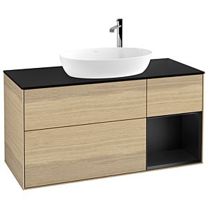 Villeroy and Boch Finion Villeroy and Boch Finion G952PDPC 120cm, cover plate black matt, Emotion, shelves black matt lacquer, Oak Veneer