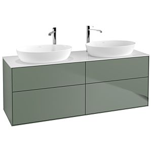 Villeroy und Boch Finion Waschtischunterschrank G96100GM 160x60,3cm, Emotion, Abdeckplatte white matt, Olive Matt Lacquer