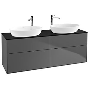Villeroy und Boch Finion Waschtischunterschrank G96200GK 160x60,3cm, Emotion, Abdeckplatte black matt, Anthracite matt