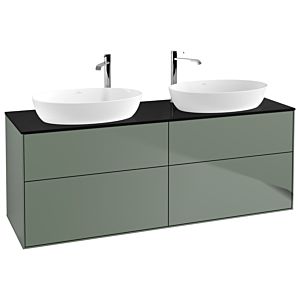 Villeroy und Boch Finion Waschtischunterschrank G96200GM 160x60,3cm, Emotion, Abdeckplatte black matt, Olive Matt Lacquer