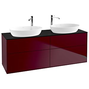Villeroy et Boch Finion Villeroy et Boch G96200HB 160x60.3cm, Emotion, plaque de recouvrement noir mat, Peony Matt