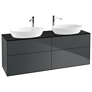 Villeroy und Boch Finion Waschtischunterschrank G96200HG 160x60,3cm, Emotion, Abdeckplatte black matt, Midnight Blue Matt Lacquer