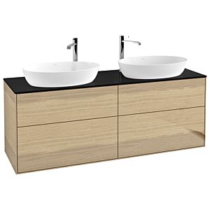 Villeroy et Boch Finion G96200PC 160x60.3cm, Emotion, plaque de recouvrement noir mat, Oak Veneer