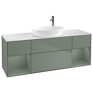 Villeroy and Boch Finion Villeroy and Boch Finion G981GMGM 160cm, cover plate white matt, Emotion, shelves olive matt lacquer, Olive Matt Lacquer