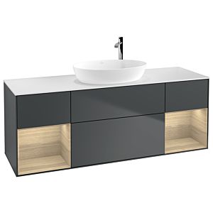 Villeroy et Boch Finion Villeroy et Boch G981PCHG 160cm, plaque de recouvrement blanc mat, Emotion, étagères Oak Veneer , Midnight Blue Matt Lacquer