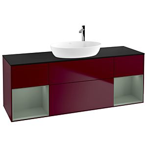 Villeroy and Boch Finion Villeroy and Boch Finion G982GMHB 160cm, cover plate black matt, Emotion, shelves olive matt lacquer, Peony Matt