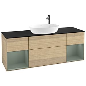 Villeroy and Boch Finion Villeroy and Boch Finion G982GMPC 160cm, cover plate black matt, Emotion, shelves olive matt lacquer, Oak Veneer