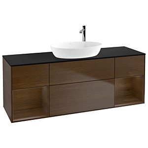 Villeroy and Boch Finion Villeroy and Boch Finion G982GNGN 160cm, cover plate black matt, Emotion, shelves Walnut Veneer , Walnut Veneer veneer