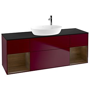 Villeroy and Boch Finion Villeroy and Boch Finion G982GNHB 160cm, cover plate black matt, Emotion, shelves Walnut Veneer , Peony Matt