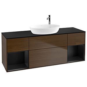Villeroy and Boch Finion Villeroy and Boch Finion G982PDGN 160cm, cover plate black matt, Emotion, shelves black matt lacquer, walnut veneer