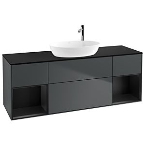 Villeroy and Boch Finion Villeroy and Boch Finion G982PDHG 160cm, cover plate black matt, Emotion, shelves black matt lacquer, midnight Blue Matt Lacquer
