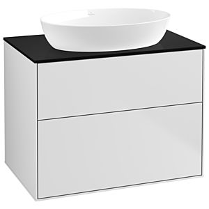 Villeroy und Boch Finion Waschtischunterschrank G99200MT 80x60,3cm, Emotion, Abdeckplatte black matt, White matt lacquer