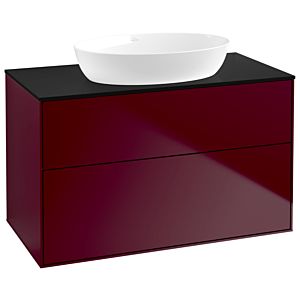 Villeroy und Boch Finion Waschtischunterschrank GA0200HB 100x60,3cm, Emotion, Abdeckplatte black matt, Peony Matt