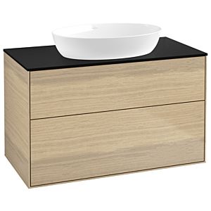 Villeroy und Boch Finion Waschtischunterschrank GA0200PC 100x60,3cm, Emotion, Abdeckplatte black matt, Oak Veneer