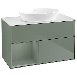 Villeroy and Boch Finion Villeroy and Boch Finion GA11GMGM 100cm, cover plate white matt, Emotion, shelves olive matt lacquer, Olive Matt Lacquer
