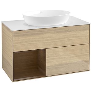 Villeroy and Boch Finion Villeroy and Boch Finion GA11GNPC 100cm, cover plate white matt, Emotion, shelves Walnut Veneer , Oak Veneer