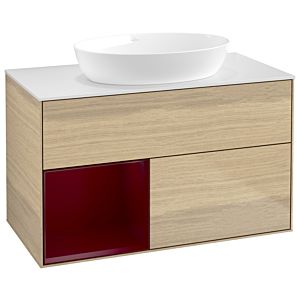 Villeroy and Boch Finion Villeroy and Boch Finion GA11HBPC 100cm, cover plate white matt, Emotion, shelves Peony matt lacquer, Oak Veneer