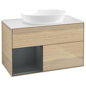 Villeroy and Boch Finion Villeroy and Boch Finion GA11HGPC 100cm, cover plate white matt, Emotion, shelves Midnight matt lacquer, Oak Veneer