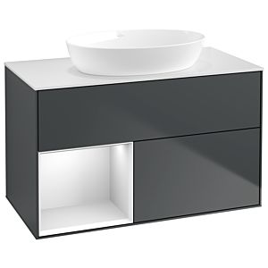 Villeroy and Boch Finion Villeroy and Boch Finion GA11MTHG 100cm, cover plate white matt, Emotion, shelves white matt lacquer, midnight Blue Matt Lacquer