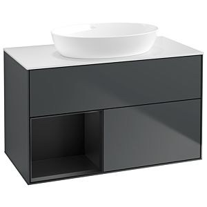 Villeroy and Boch Finion Villeroy and Boch Finion GA11PDHG 100cm, cover plate white matt, Emotion, shelves black matt lacquer, midnight Blue Matt Lacquer