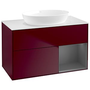 Villeroy and Boch Finion Villeroy and Boch Finion GA21GKHB 100cm, cover plate white matt, Emotion, shelves anthracite matt lacquer, Peony Matt