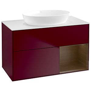 Villeroy and Boch Finion Villeroy and Boch Finion GA21GNHB 100cm, cover plate white matt, Emotion, shelves Walnut Veneer , Peony Matt