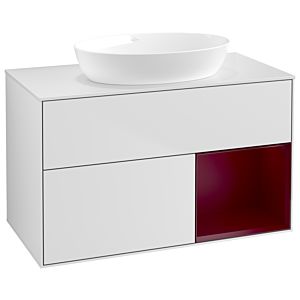Villeroy and Boch Finion Villeroy and Boch Finion GA21HBMT 100cm, cover plate white matt, Emotion, shelves Peony matt lacquer, white matt lacquer