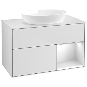Villeroy and Boch Finion Villeroy and Boch Finion GA21MTMT 100cm, cover plate white matt, Emotion, shelves white matt lacquer, white matt lacquer