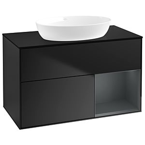 Villeroy and Boch Finion Villeroy and Boch Finion GA22HGPD 100cm, cover plate black matt, Emotion, shelves midnight matt lacquer, black matt lacquer