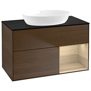 Villeroy and Boch Finion Villeroy and Boch Finion GA22PCGN 100cm, cover plate black matt, Emotion, shelves Oak Veneer , Oak Veneer veneer