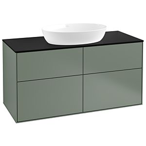 Villeroy et Boch Finion GA3200GM 120x60.3cm, Emotion, plaque de recouvrement noir mat, Olive Matt Lacquer