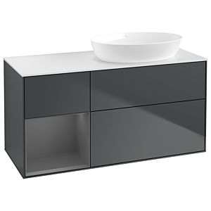 Villeroy and Boch Finion Villeroy and Boch Finion GA41GKHG 120cm, cover plate white matt, Emotion, shelves anthracite matt lacquer, midnight Blue Matt Lacquer
