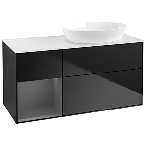 Villeroy and Boch Finion Villeroy and Boch Finion GA41GKPD 120cm, cover plate white matt, Emotion, shelves anthracite matt lacquer, black matt lacquer