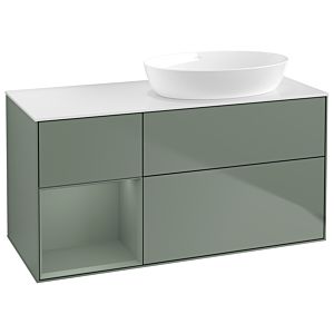 Villeroy and Boch Finion Villeroy and Boch Finion GA41GMGM 120cm, cover plate white matt, Emotion, shelves olive matt lacquer, Olive Matt Lacquer