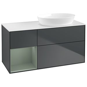 Villeroy and Boch Finion Villeroy and Boch Finion GA41GMHG 120cm, cover plate white matt, Emotion, shelves olive matt lacquer, midnight Blue Matt Lacquer