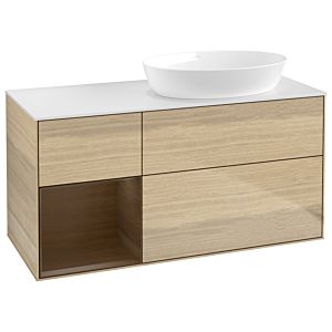 Villeroy und Boch Finion Waschtischunterschrank GA41GNPC 120cm, Abdeckplatte white matt, Emotion, Regale Walnut Veneer, Oak Veneer