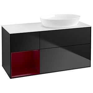 Villeroy and Boch Finion Villeroy and Boch Finion GA41HBPD 120cm, cover plate white matt, Emotion, shelves Peony matt lacquer, black matt lacquer