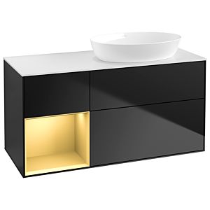 Villeroy and Boch Finion Villeroy and Boch Finion GA41HFPD 120cm, cover plate white matt, Emotion, shelves gold matt lacquer, black matt lacquer
