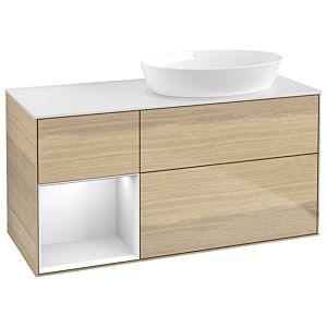 Villeroy and Boch Finion Villeroy and Boch Finion GA41MTPC 120cm, cover plate white matt, Emotion, shelves white matt lacquer, Oak Veneer