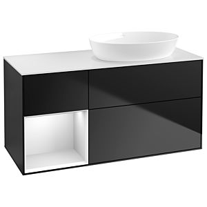 Villeroy and Boch Finion Villeroy and Boch Finion GA41MTPD 120cm, cover plate white matt, Emotion, shelves white matt lacquer, black matt lacquer