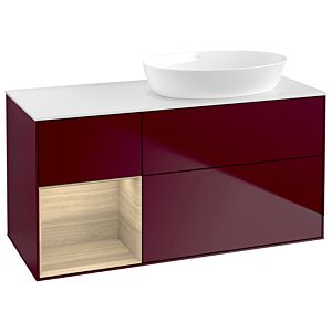 Villeroy und Boch Finion Waschtischunterschrank GA41PCHB 120cm, Abdeckplatte white matt, Emotion, Regale Oak Veneer, Peony Matt