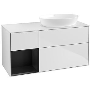 Villeroy and Boch Finion Villeroy and Boch Finion GA41PDMT 120cm, cover plate white matt, Emotion, shelves black matt lacquer, white matt lacquer