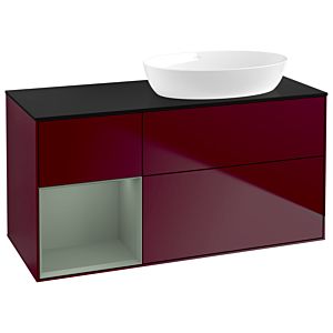 Villeroy and Boch Finion Villeroy and Boch Finion GA42GMHB 120cm, cover plate black matt, Emotion, shelves olive matt lacquer, Peony Matt