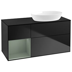 Villeroy and Boch Finion Villeroy and Boch Finion GA42GMPD 120cm, cover plate black matt, Emotion, shelves olive matt lacquer, black matt lacquer