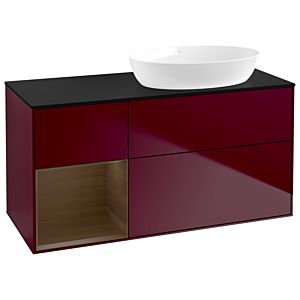 Villeroy and Boch Finion Villeroy and Boch Finion GA42GNHB 120cm, cover plate black matt, Emotion, shelves Walnut Veneer , Peony Matt